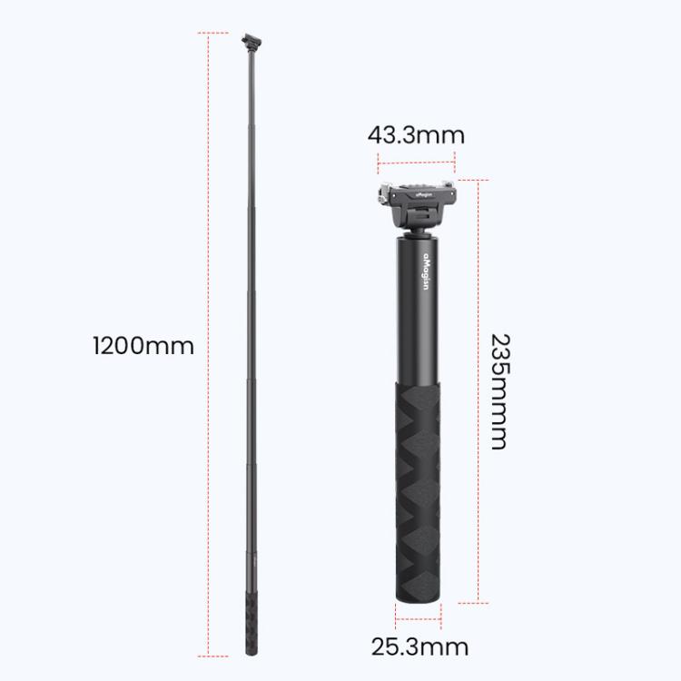 120cm Quick-Release Selfie Stick Gimbal, For DJI Osmo 360 / Action 5 Pro / Action 4 / Action 3, PD16