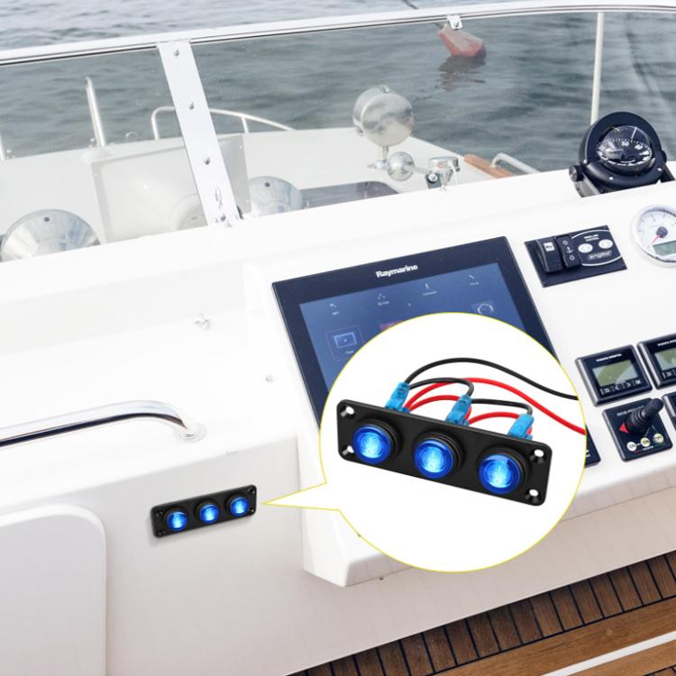 Runder wasserdichter Marine-Schalttafel mit LED-Licht, 1 Taste Rot, 2 Tasten Rot, 3 Tasten Rot, 4 Tasten Rot, 5 Tasten Rot, 6 Tasten Rot, 1 Taste Blau, 2 Tasten Blau, 3 Tasten Blau, 4 Tasten Blau, 5 Tasten Blau, 6 Tasten Blau, 1 Taste Grün