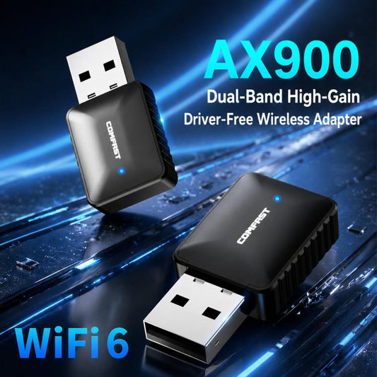 COMFAST CF-943AX V2 AX900 WiFi 6 Bluetooth 5.4 USB Adapter Dual-Band Wireless Network Card, CF-943AX V2