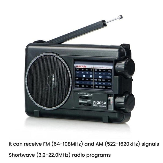 TECSUN R-305P Radio pleine bande portable avec cadran analogique rétro DSP, R-305P