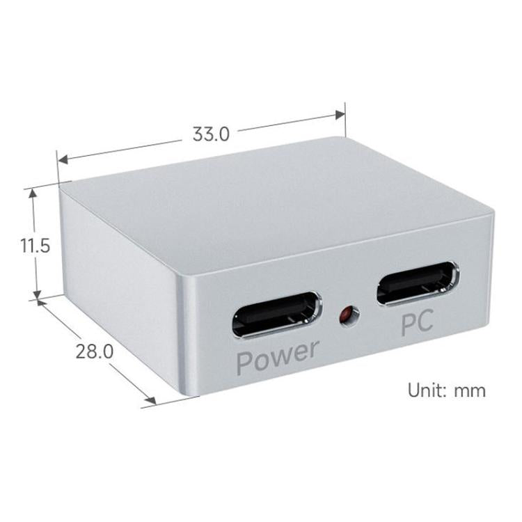 Boîtier en alliage d'aluminium CNC pour séparateur d'alimentation et de signal Type-C avec indicateur, Waveshare 33502