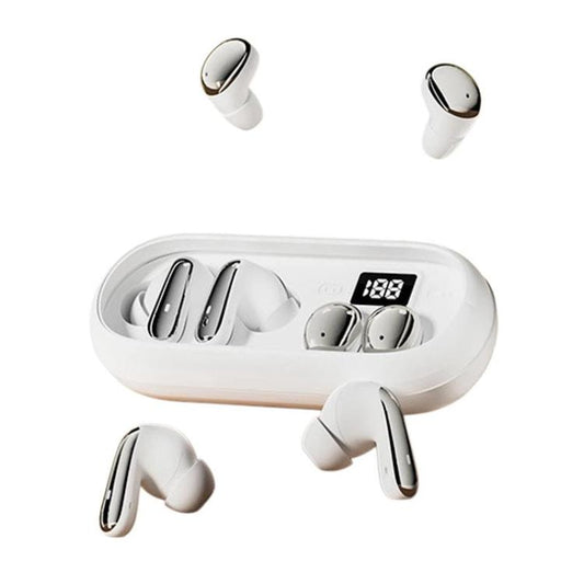 MD35 2 paires Écouteurs intra-auriculaires à affichage numérique Réduction de bruit Écouteurs sans fil Bluetooth pour le sommeil