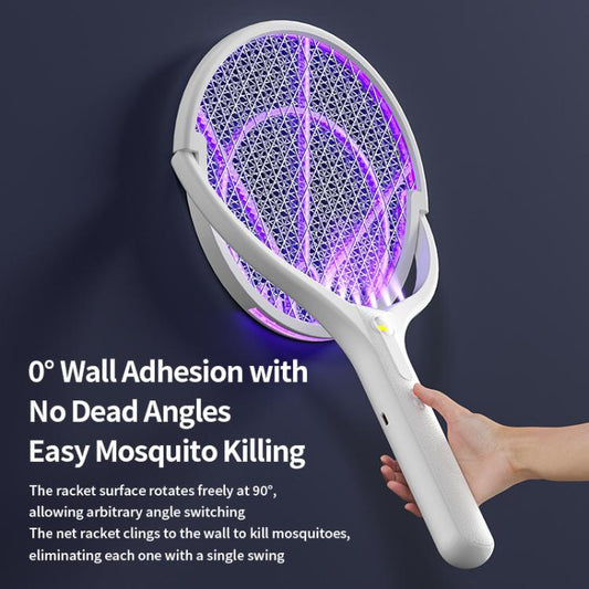 Retractable & Rotatable Electric Mosquito Racket Household Mosquito Zapper With Light & Auto Lure Function, XH-57