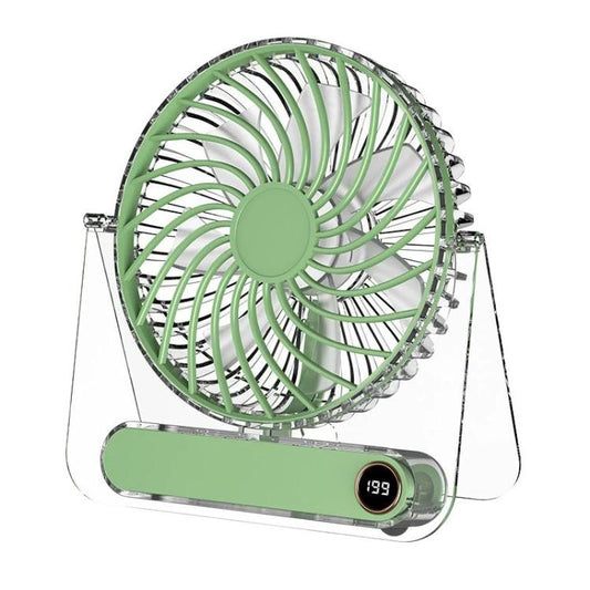 JP-08 Mini Ventilateur de bureau ultra-mince Silencieux transparent avec affichage numérique Pour bureau