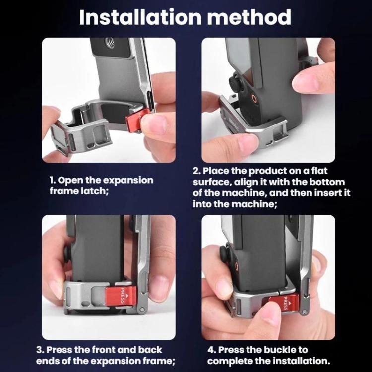 Pour DJI Osmo Pocket 3 / 4 BRDRC Support d'extension de cadre d'adaptateur de base magnétique multifonctionnel, Pour DJI Osmo Pocket 3 / 4 Titanium