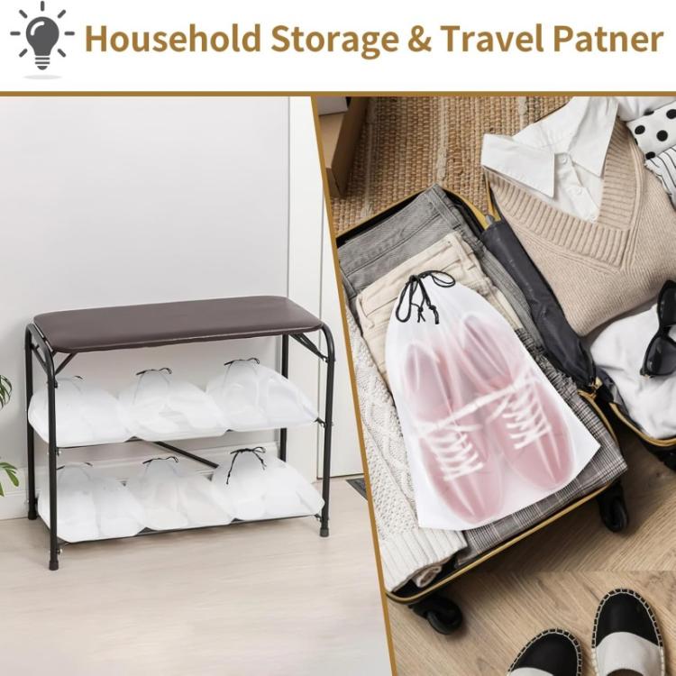 5pcs /Pack Shoe Bags for Travel Large Waterproof Drawstring Bags for Storage Clear Frosted Dustproof Travel Organizer Pouches, 30 x 40cm