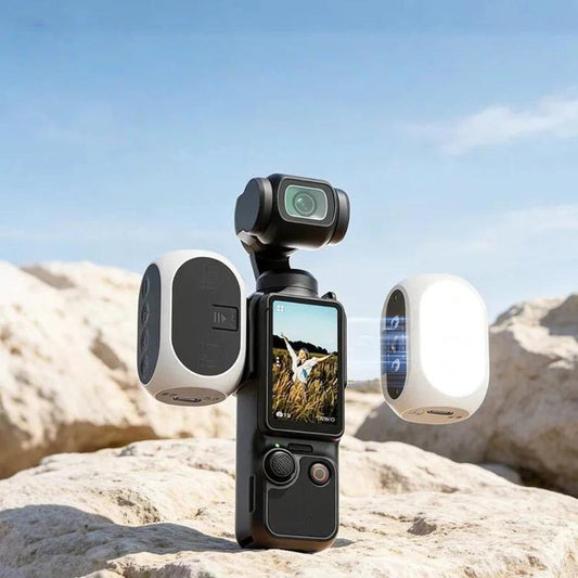 For DJI Osmo Pocket 4/3 Magnetic Fill Light 3 Color Modes Portable Rechargeable Vlog Video Light, 2pcs /Pack