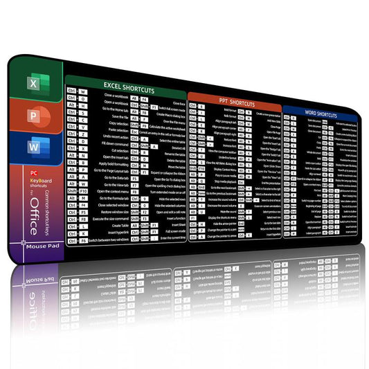 Large Shortcut Keys Mouse Pad Multi-Language Options Available Fray-Free Stitched Edges Keyboard Pad, 300x600x2mm, 300x600x3mm, 300x800x2mm, 300x800x3mm, 300x800x4mm, 400x800x2mm, 400x800x3mm, 400x900x2mm, 400x900x3mm