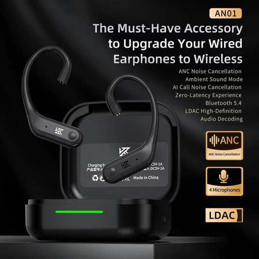 Écouteurs de jeu Hi-Fi AN01 sans fil HD à crochet d'oreille Bluetooth 5.4 avec réduction active du bruit