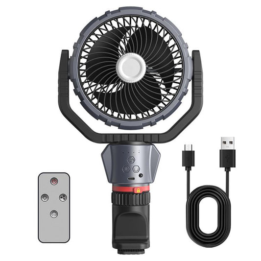 F8105 Oscillating Outdoor Fan With LED Light Remote Control Rechargeable Portable Fan, F8105