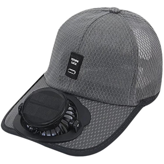 Solar Fan Hat with 3-Speed Adjustable Cooling Rechargeable Sun Cap Mesh Breathable Baseball Visor
