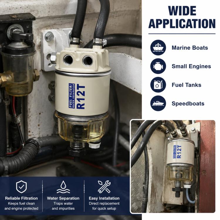 R12T Marine Oil-Water Separators For Small Engines, Tank Trucks, Oil Tankers, And Speedboats