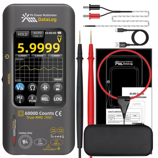 BSIDE S600A 60000 Counts Touchscreen Graphic Multimeter True-RMS PV Solar Tester Data Logger, Standard, Standard+TP02 Flexible Current Clamp