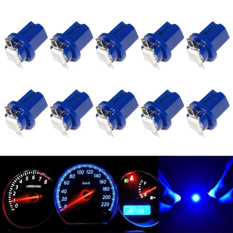 10 PCS T8.5 5050 Led 1 SMD Car Gauge Dash Bulb Dashboard Instrument Light Wedge Interior Lamp, Blue, Green, Red, White, Yellow