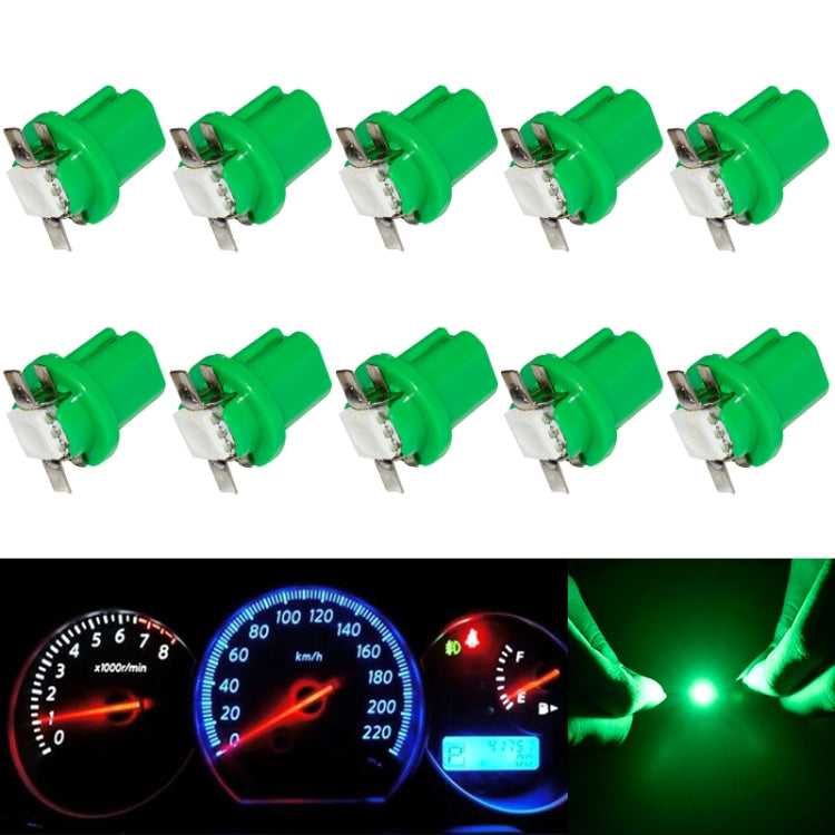 10 PCS T8.5 5050 Led 1 SMD Car Gauge Dash Bulb Dashboard Instrument Light Wedge Interior Lamp, Blue, Green, Red, White, Yellow