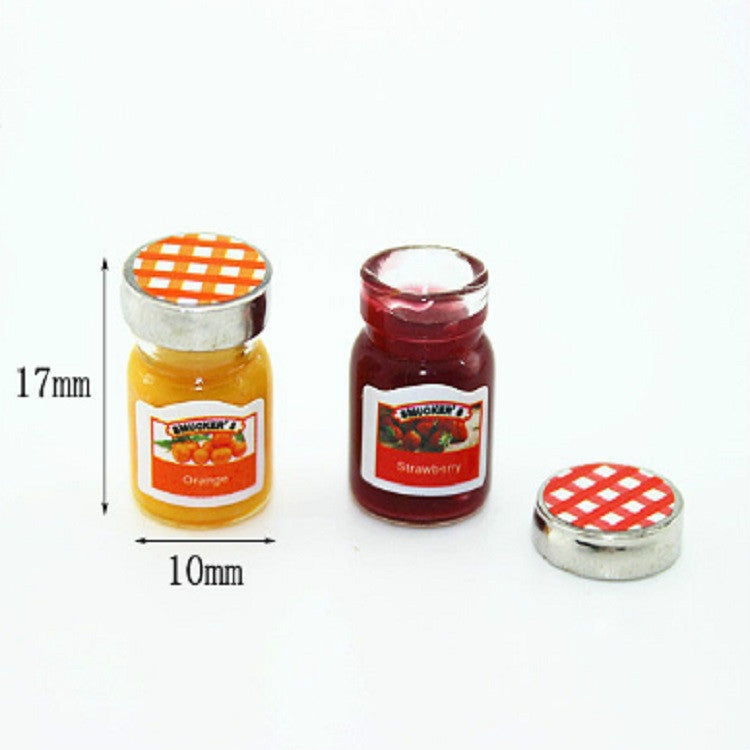 Mini accessoires de maison de poupée Mini pot à confiture Condiments de cuisine de simulation, Pot à confiture