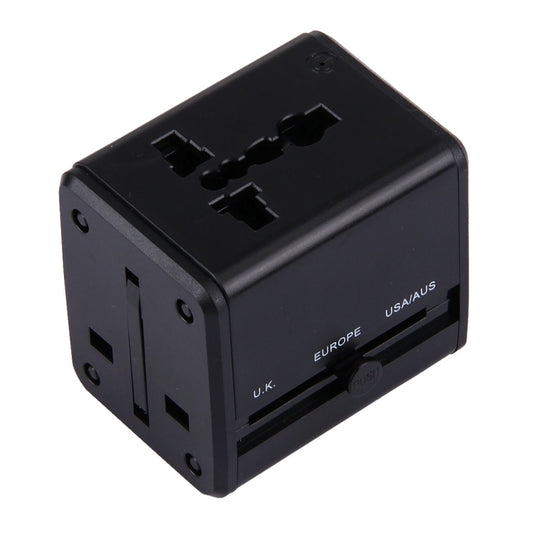 Adaptateur universel de voyage dissimulable avec double chargeur USB intégré pour prises US, UK, AU, EU