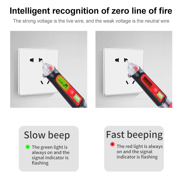 WINTACT WT3010 LED AC Voltage Tester Non-Contact Detector Pen 12-1000V AC Voltage Detector, WINTACT WT3010