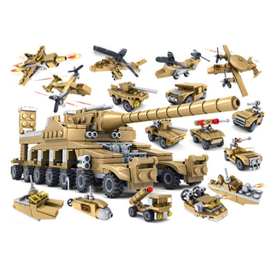 KAZI Super Tanks Blocs de construction 16 en 1 Briques Modèle Brinquedos Jouets, Âge recommandé : 6 ans et plus, 84031