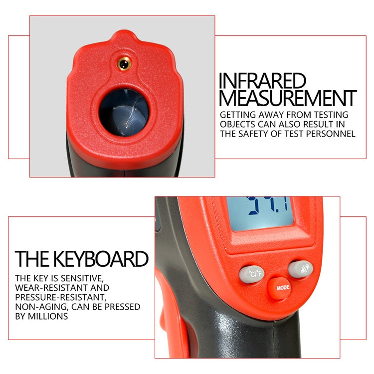 Wintact WT320 -50 Degree C~380 Degree C Handheld Portable Outdoor Non-contact Digital Infrared Thermometer, WT320