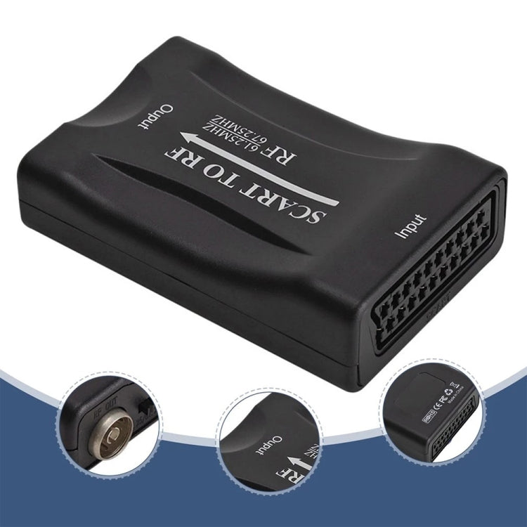 SCART to RF Video Converter, Support RF67.25MHz, 61.25MHz, SCART to RF