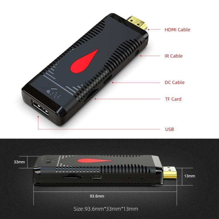 X96 S400 Android 10.0 Mini TV Stick, Allwinner H313 Quad Core ARM Cortex A53, 2GB + 16GB, Support WiFi, HDMI, TF Card, USB, 2GB+16GB