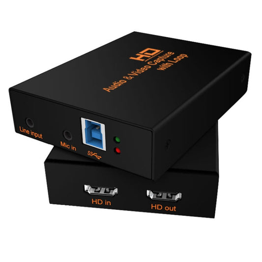 Z28 Professional HDMI Female + Mic + Line In to HDMI Female USB 3.0 Video Audio Capture Box, Z28