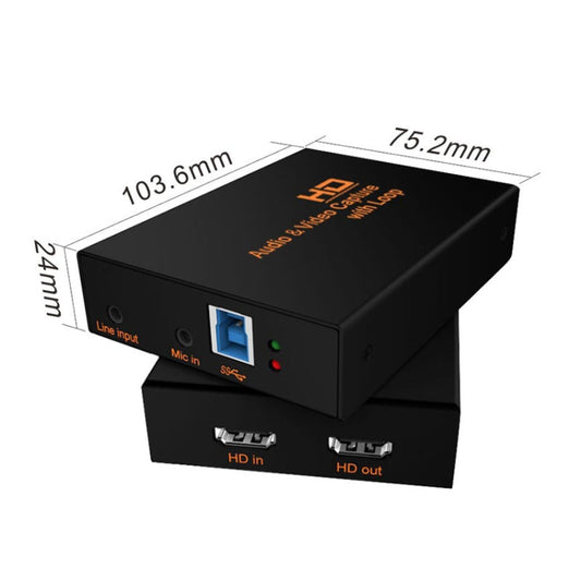 Z28 Professional HDMI Female + Mic + Line In to HDMI Female USB 3.0 Video Audio Capture Box, Z28