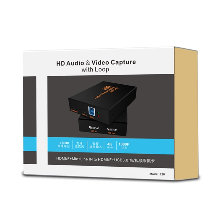 Z28 Professional HDMI Female + Mic + Line In to HDMI Female USB 3.0 Video Audio Capture Box, Z28