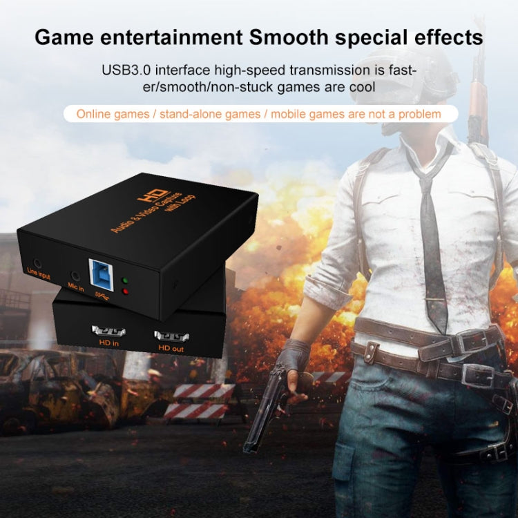 Z28 Professional HDMI Female + Mic + Line In to HDMI Female USB 3.0 Video Audio Capture Box, Z28