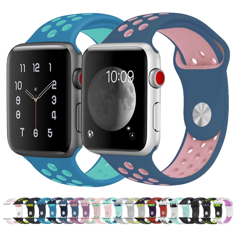 For Apple Watch Ultra 49mm&Watch Ultra 2 49mm / Series 10 46mm / 9&8&7 45mm / SE 3&SE 2&6&SE&5&4 44mm / 3&2&1 42mm Fashionable Classical Silicone Sport Watch Band(Grey Yellow), WA1231A, WA1231B, WA1231BG, WA1231BH, WA1231BL, WA1231BM, WA1231BR, WA1231B...