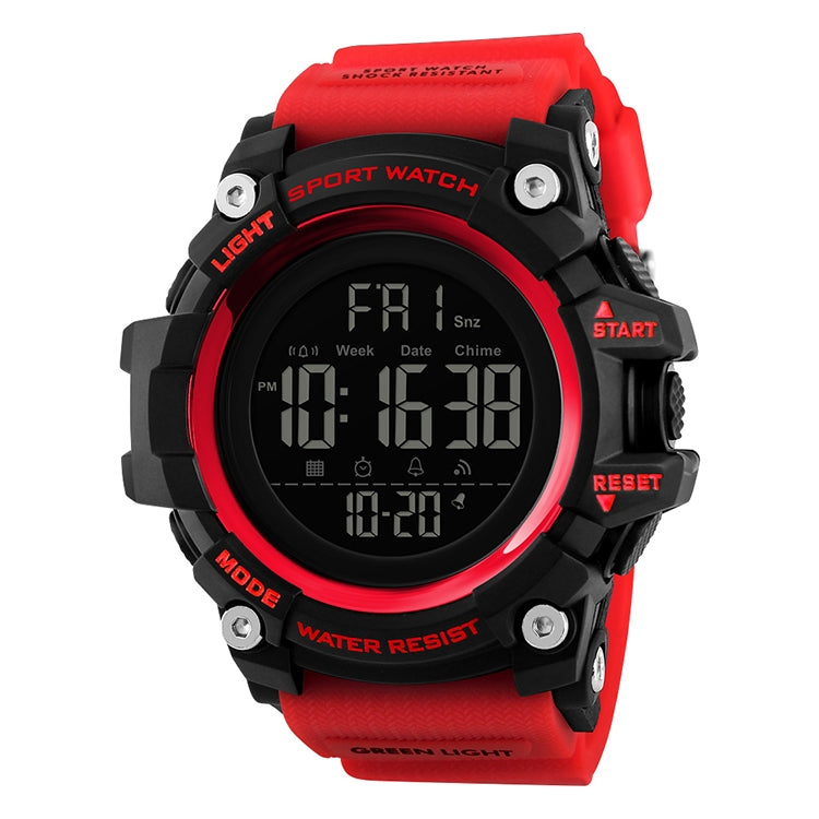 SKMEI 1384 Montre numérique à LED multifonctionnelle étanche et noctilucente pour homme, style décontracté, pour l'extérieur