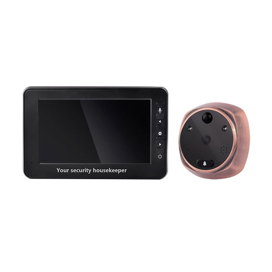 M4300A Sonnette intelligente vidéo avec écran d'affichage 4,3 pouces, caméra 3,0 MP, prise en charge de la carte TF (32 Go max), détection de mouvement et vision nocturne infrarouge, M4300A
