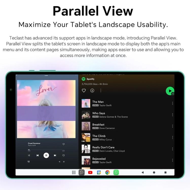 Teclast P85 Tablet PC 8 inch WiFi6, 3GB+64GB, Android 15 Allwinner A333 5-Core(Mint Green), P85