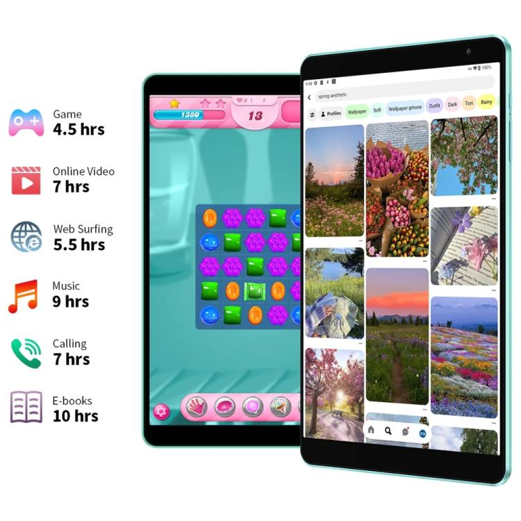 Teclast P85 Tablet PC 8 inch WiFi6, 3GB+64GB, Android 15 Allwinner A333 5-Core(Mint Green), P85