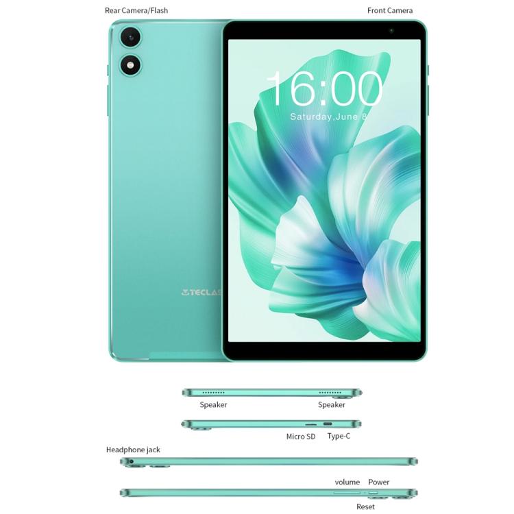 Teclast P85 Tablet PC 8 inch WiFi6, 3GB+64GB, Android 15 Allwinner A333 5-Core(Mint Green), P85