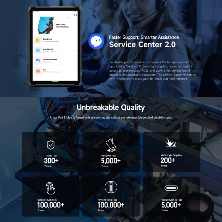 Ulefone Armor Pad 5 Ultra Rugged Tablet PC, 12GB+512GB, 11 inch Android 15 MediaTek Dimensity 7400X Octa Core 5G Network, EU Plug, Armor Pad 5 Ultra