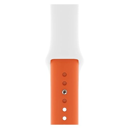 Double Colors Silicone Watch Band for Apple Watch Series 3 & 2 & 1 38mm (White+Red)