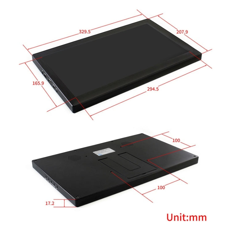 Waveshare 13.3 inch IPS 1920x1080 Capacitive Touch Screen LCD with Toughened Glass Cover, Supports Multi mini-PCs, Multi Systems, 13.3 inch