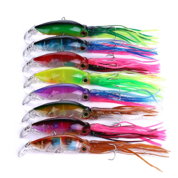 HENGJIA JIZ002 10cm/16.6g 8 PCS Big Octopus Squid Shaped Hard Baits Long Shot Fishing Lures Tackle Baits Fit Sea Fishing and Freshwater Fishing,Boxed, 8 PCS Boxed