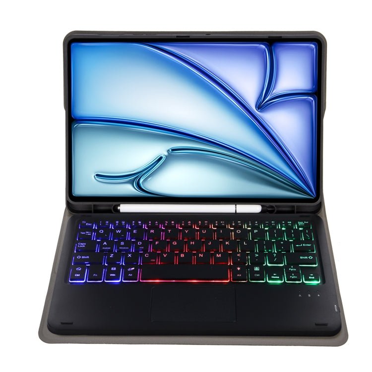 A098B - AS Detachable Ultra - Thin Backlit Bluetooth Touch Keyboard Leather Tablet Case with Pen Slot, For iPad Air 11 2025 / 2024 / Air 5 10.9 / Air 4 - ORIWHIZApple AccessoriesiPad KeyboardiPad Keyboard For iPad Air