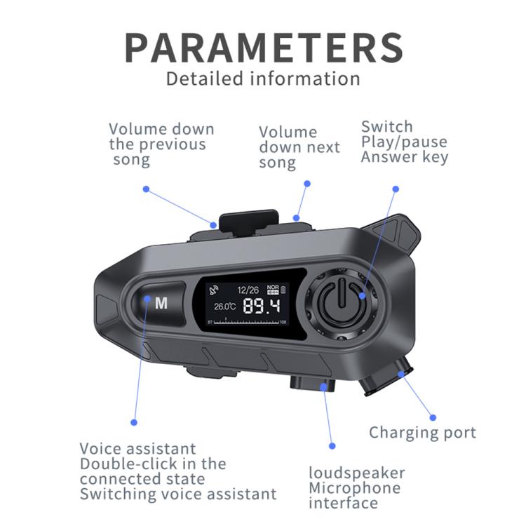 A1 IP67 Waterproof Motorcycle Helmet Noise Reduction Bluetooth Headset, Soft Mic, Hard Mic, Soft and Hard Mics - ORIWHIZConsumer ElectronicsMotorcycle Walkie TalkieWalkie Talkie