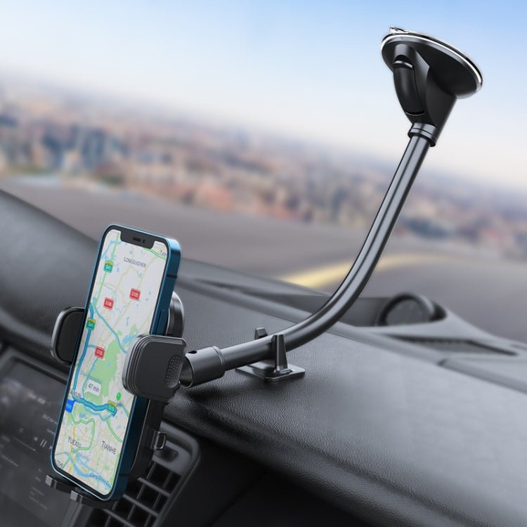 A190+X35 Car Phone Holder Windshield Sucker Mount Bendable Long Arm Stand, A190+X35 - ORIWHIZ