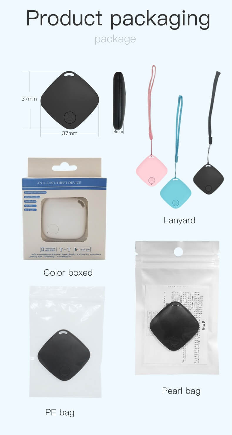 Rhombus Bluetooth anti-lost device Smart alarm Two-way positioning Pet key Bluetooth anti-lost device Wholesale