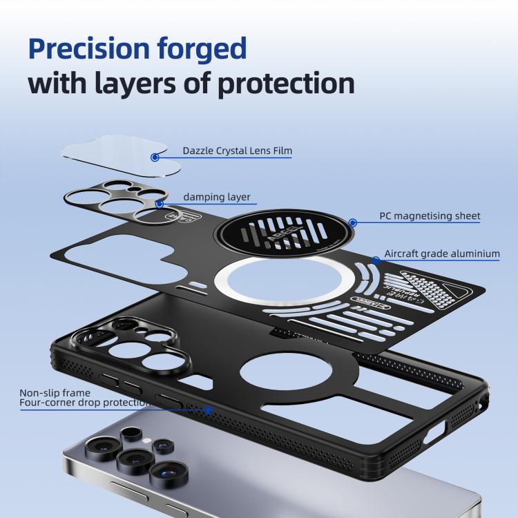 ABEEL Ice Fox Series Magnetic Heat Sink Cooling Phone Case, For Samsung Galaxy S25 Edge 5G, For Samsung Galaxy S25 5G, For Samsung Galaxy S25+ 5G, For Samsung Galaxy S25 Ultra 5G - ORIWHIZGalaxy S25 Edge 5GGalaxy S25 Edge 5G CasesSamsung Accessories