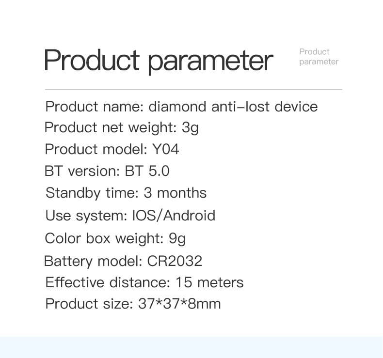 Rhombus Bluetooth anti-lost device Smart alarm Two-way positioning Pet key Bluetooth anti-lost device Wholesale