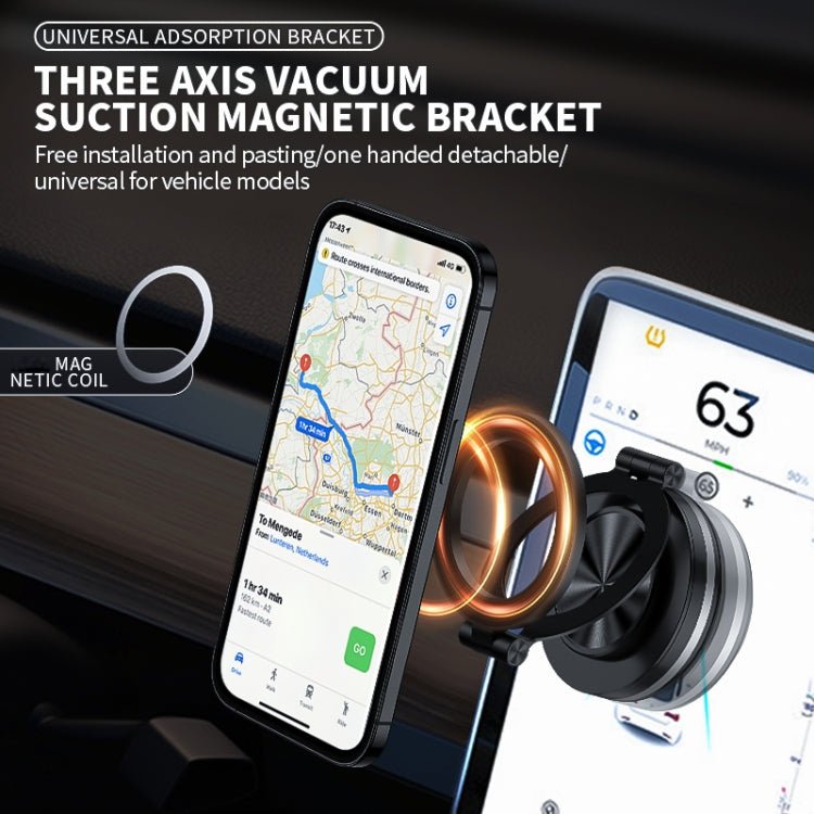 AIMITE C2 Car Vacuum Suction Cup Magnetic Three Axis Linkage Rotatable Cell Phone Holder - ORIWHIZ