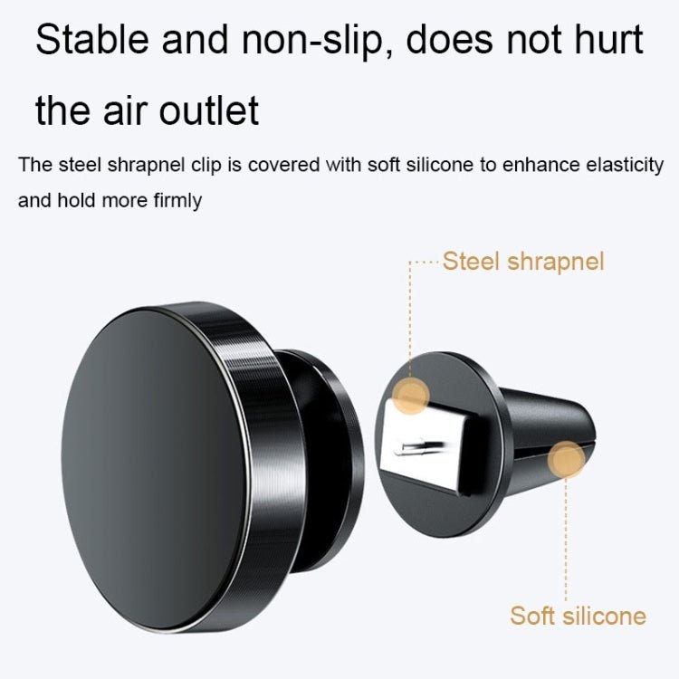 Air Outlet Type Aluminum Alloy Car Magnetic Suction Bracket Navigation Phone Holder, Air Outlet (Black), Air Outlet (Gold), Air Outlet (Silver) - ORIWHIZ