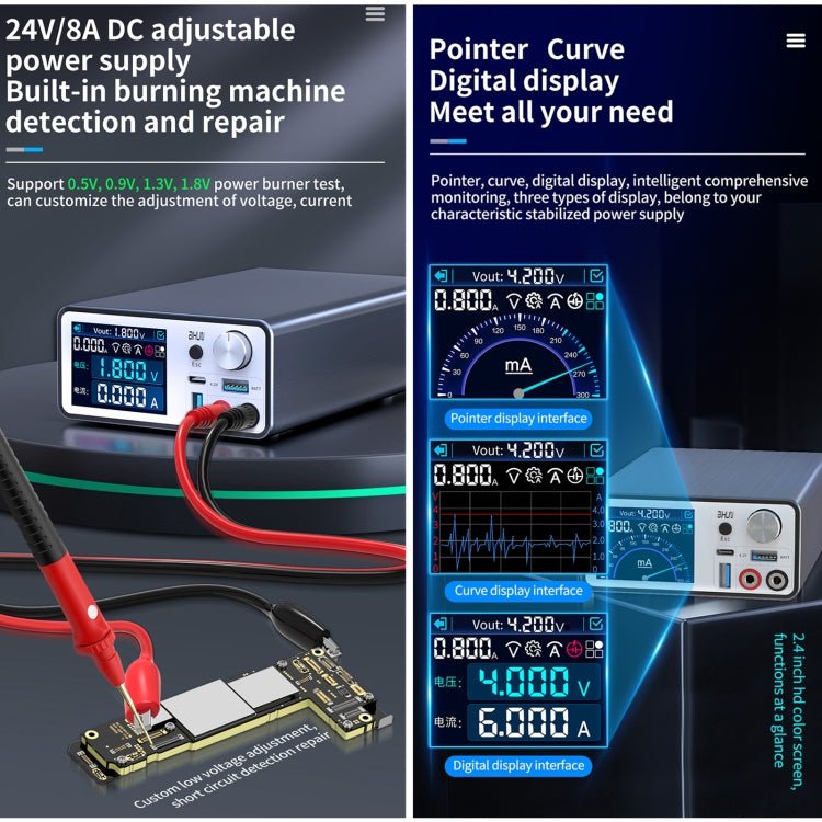AIXUN P2408 Intelligent Voltage Regulator Power Supply, EU Plug, P2408 EU Plug, P2408 US Plug - ORIWHIZ