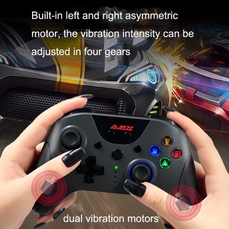Ajazz AG110 Wired Vibration Sensing Gamepad For Xbox, Cable Length: 2m, AG110(Black), AG110(White Blue) - ORIWHIZAjazzMicroSoft AccessoriesMicroSoft Accessories Gamepad